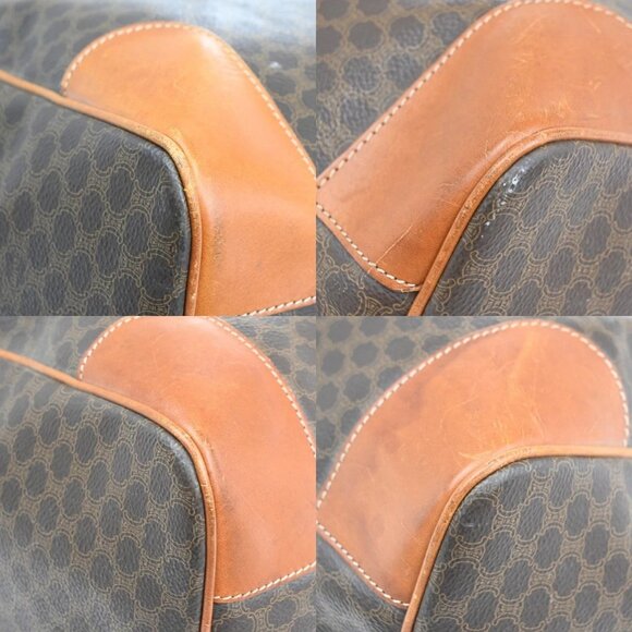 CELINE Logo Macadam Pattern Travel Hand Bag PVC Leather Brown GHW Italy - Picture 11 of 14